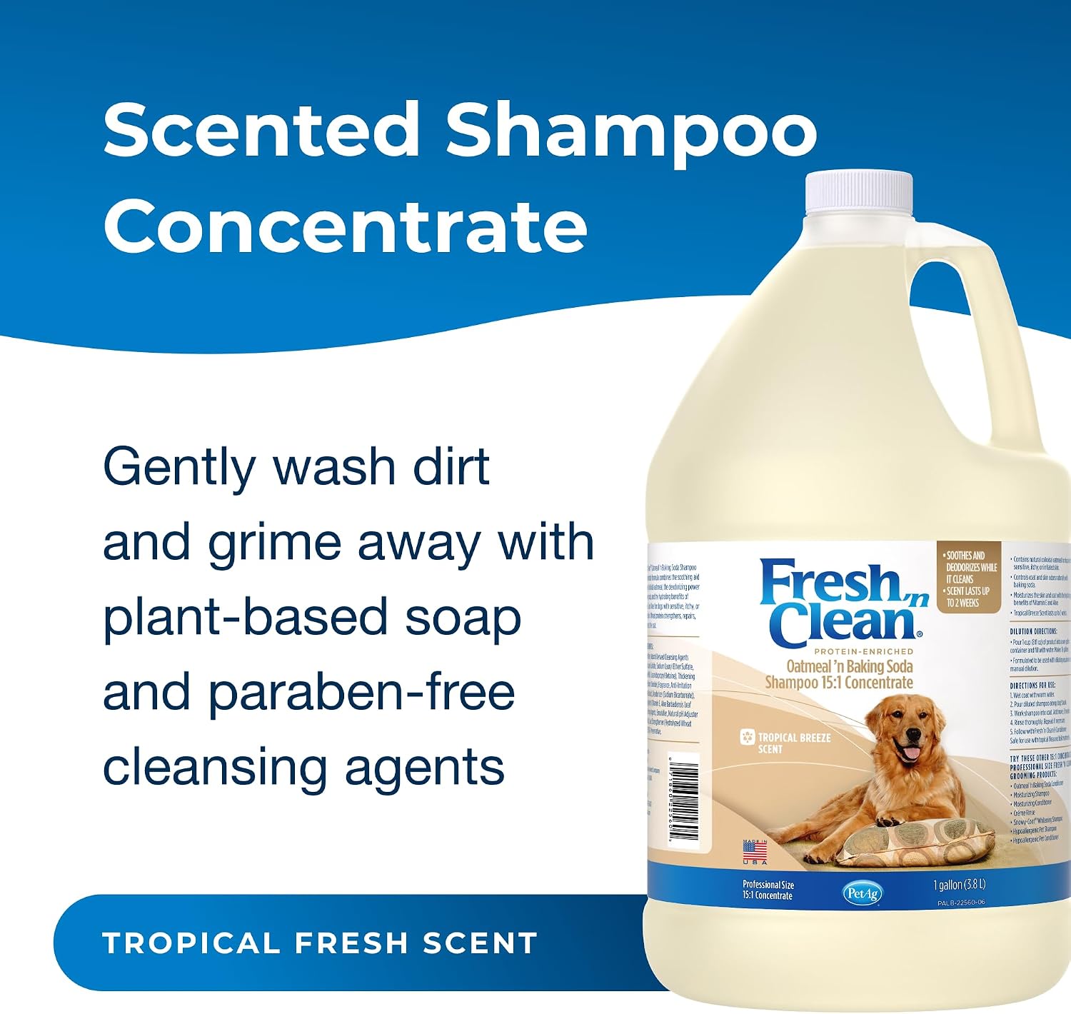 Fresh 'n Clean Tropical Breeze Oatmeal & Baking Soda Pet Shampoo - Hình 2